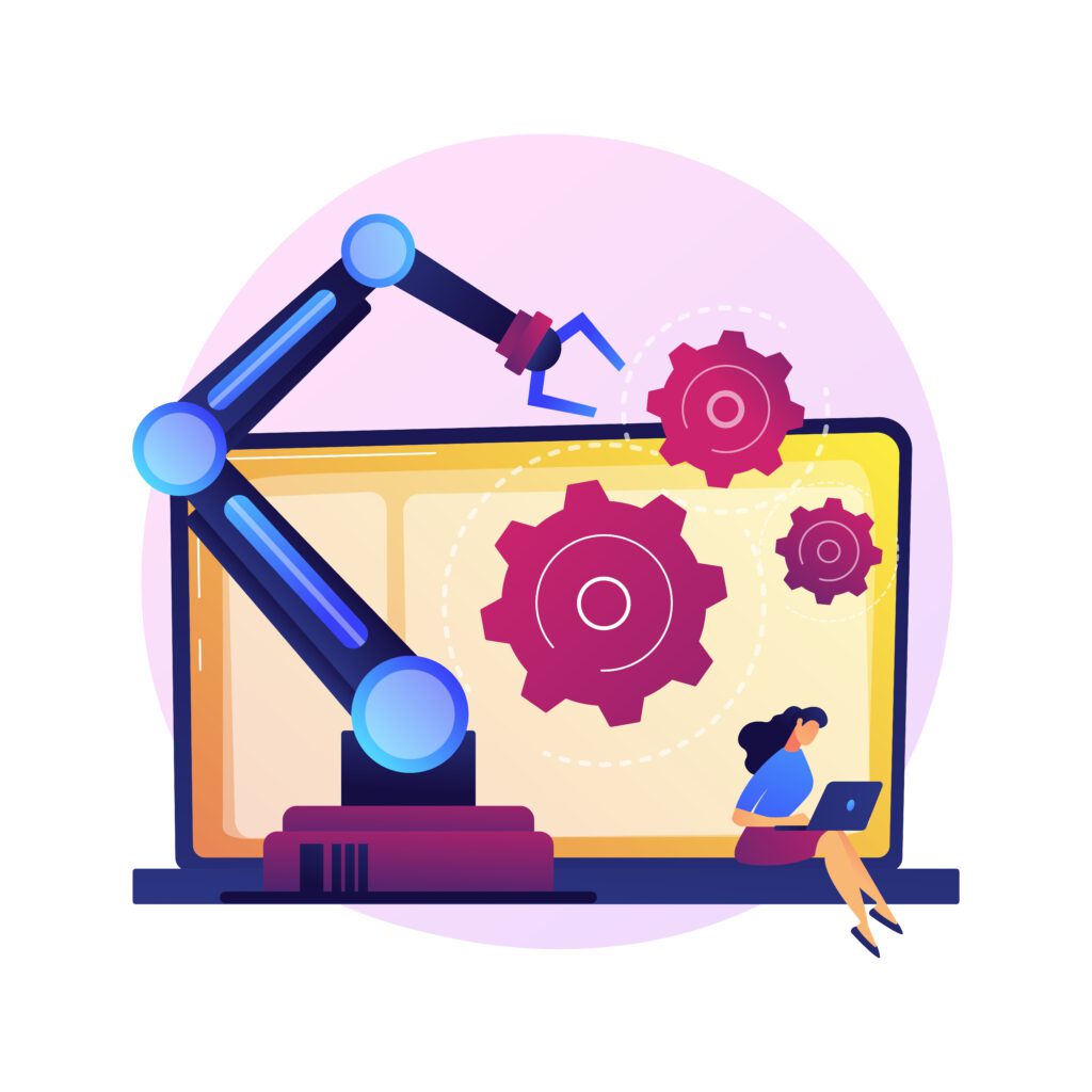 Marketing automation system vector concept metaphor