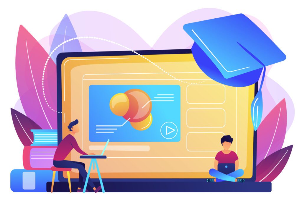 Online education platform concept vector illustration.